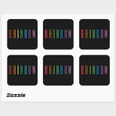 RAINBOW Large Squareスタンプ/黒 スクエアシール (シート)