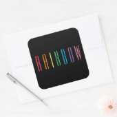 RAINBOW Large Squareスタンプ/黒 スクエアシール (封筒)
