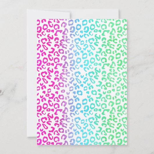 Rainbow Leopard Party Animals Birthday Invitation 招待状 (裏面)