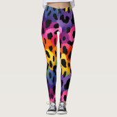 Rainbow Leopard Print レギンス (正面)