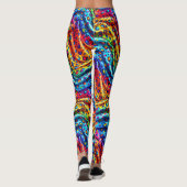 Rainbow Leopard Print Leggings | Bold Colorful レギンス (裏面)
