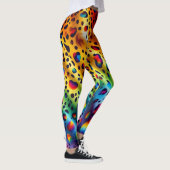 Rainbow Leopard Print Leggings | Bold Colorful レギンス (右)