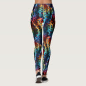 Rainbow Leopard Print Leggings | Bold Colorful レギンス (裏面)