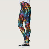 Rainbow Leopard Print Leggings | Bold Colorful レギンス (左)