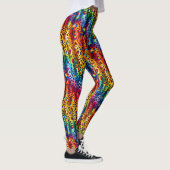 Rainbow Leopard Print Leggings | Bold Colorful レギンス (右)