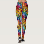 Rainbow Leopard Print Leggings | Bold Colorful レギンス (裏面)