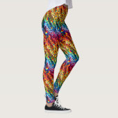 Rainbow Leopard Print Leggings | Bold Colorful レギンス (右)