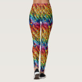 Rainbow Leopard Print Leggings | Bold Colorful レギンス (裏面)