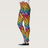 Rainbow Leopard Print Leggings | Bold Colorful レギンス (左)