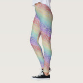 Rainbow Leopard Print Leggings | Bold Colorful レギンス (左)