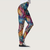 Rainbow Leopard Print Leggings | Bold Colorful レギンス (右)