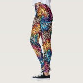 Rainbow Leopard Print Leggings | Bold Colorful レギンス (左)