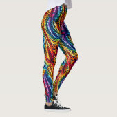 Rainbow Leopard Print Leggings | Bold Colorful レギンス (右)