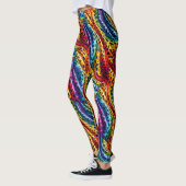 Rainbow Leopard Print Leggings | Bold Colorful レギンス (左)