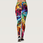 Rainbow Leopard Print Leggings | Bold Colorful レギンス (裏面)