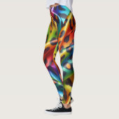 Rainbow Leopard Print Leggings | Bold Colorful レギンス (左)