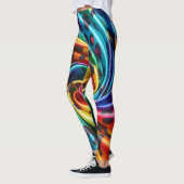 Rainbow Leopard Print Leggings | Bold Colorful レギンス (左)