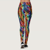 Rainbow Leopard Print Leggings | Bold Colorful レギンス (裏面)