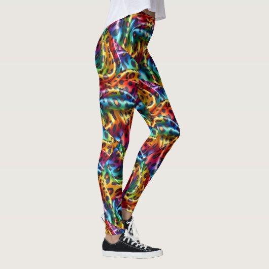 Rainbow Leopard Print Leggings | Psychedelic レギンス (右)