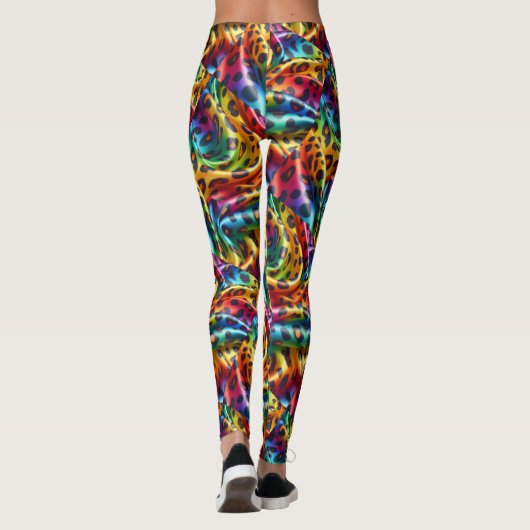 Rainbow Leopard Print Leggings | Psychedelic レギンス (裏面)