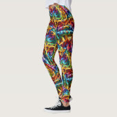 Rainbow Leopard Print Leggings | Psychedelic レギンス (左)