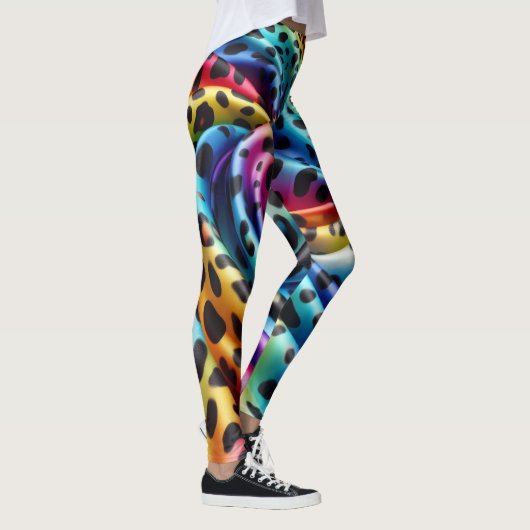 Rainbow Leopard Print Leggings | Psychedelic レギンス (右)