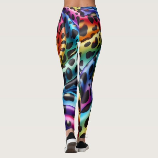 Rainbow Leopard Print Leggings | Psychedelic レギンス (裏面)