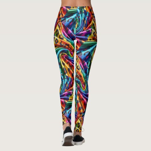 Rainbow Leopard Print Leggings | Psychedelic レギンス (裏面)