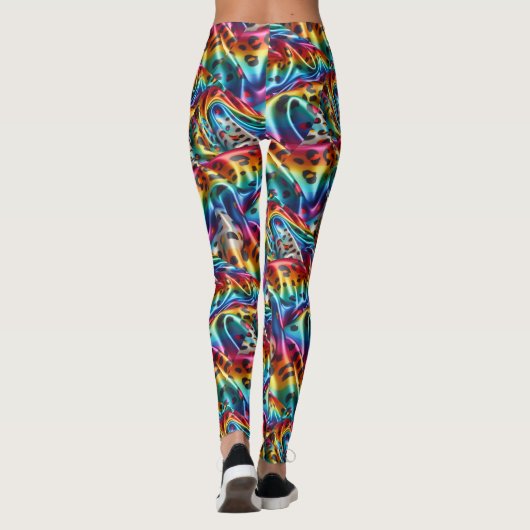 Rainbow Leopard Print Leggings | Psychedelic レギンス (裏面)