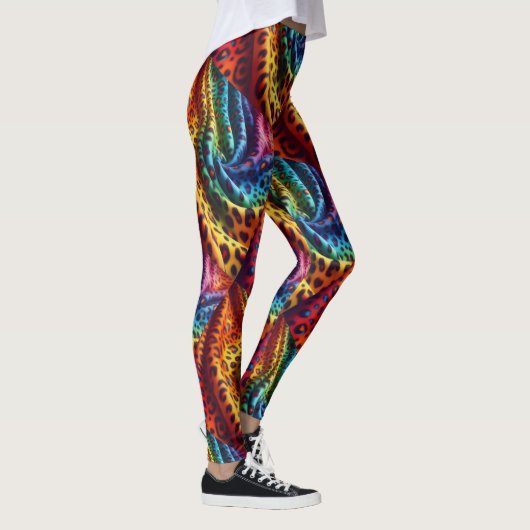 Rainbow Leopard Print Leggings | Psychedelic レギンス (右)