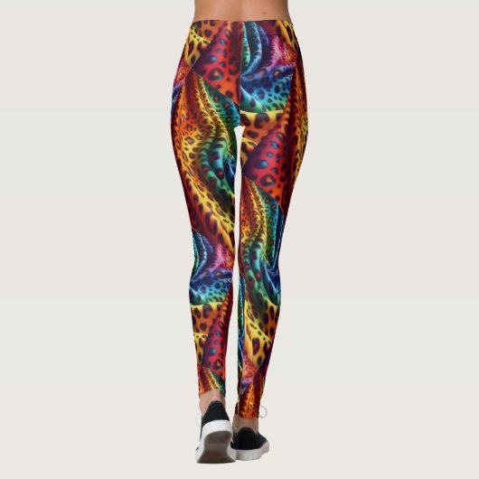 Rainbow Leopard Print Leggings | Psychedelic レギンス (裏面)