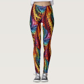 Rainbow Leopard Print Leggings | Psychedelic レギンス (正面)