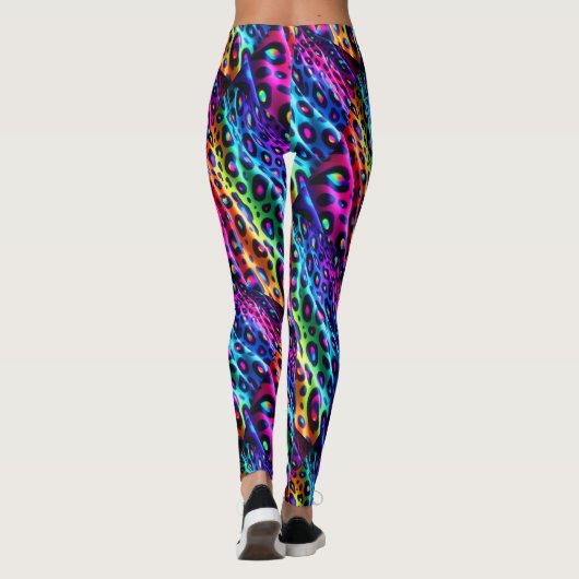 Rainbow Leopard Print Leggings | Psychedelic レギンス (裏面)