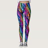 Rainbow Leopard Print Leggings | Psychedelic レギンス (正面)