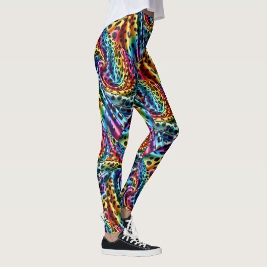 Rainbow Leopard Print Leggings | Psychedelic レギンス (右)