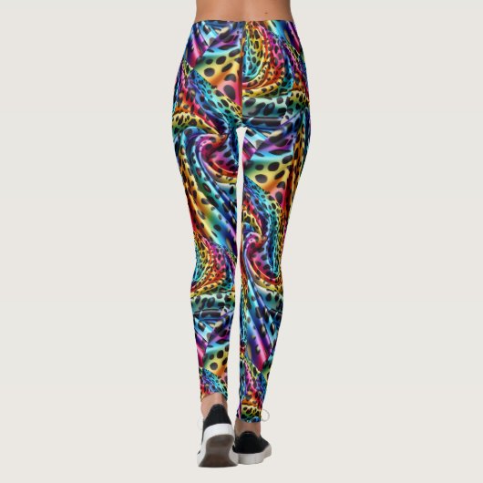 Rainbow Leopard Print Leggings | Psychedelic レギンス (裏面)