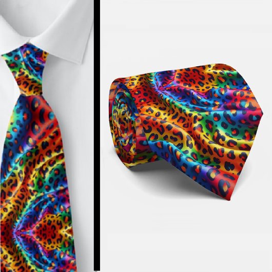 Rainbow Leopard Print Neck Tie ネクタイ
