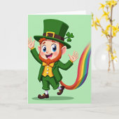 Rainbow Leprechaun Joy Card カード (黄色い花)