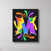 Rainbow Letter M Monogram Abstract キャンバスプリント (正面)