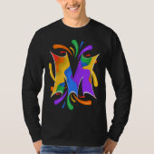 Rainbow Letter M Monogram Abstract Tシャツ (正面)