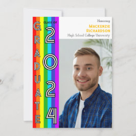 Rainbow LGBT Graduation Party Photo 招待状