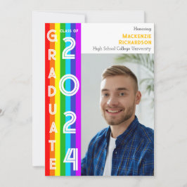 Rainbow LGBT Graduation Party Photo 招待状