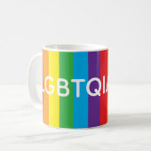 Rainbow "LGBTQIAPN+" Mug コーヒーマグカップ (正面左)