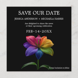🌈 Rainbow Lily Save the Date — Square セーブザデート