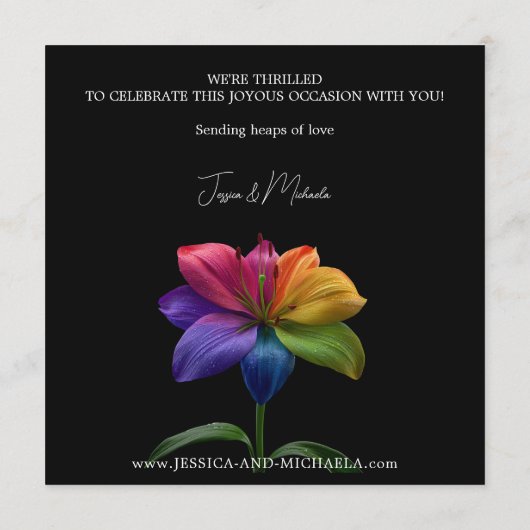 🌈 Rainbow Lily Save the Date — Square セーブザデート (裏面)