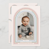 Rainbow Line Arch Birth Announcement 招待状 (正面/裏面)