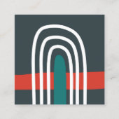 Rainbow line art, abstract boho design スクエア名刺 (正面)