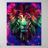 Rainbow Lion Hipster Galaxy ポスター (正面)