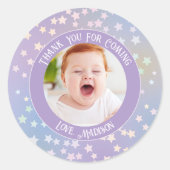 Rainbow Little Stars Photo Thank You For 来's ラウンドシール (正面)