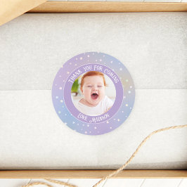 Rainbow Little Stars Photo Thank You For 来's ラウンドシール